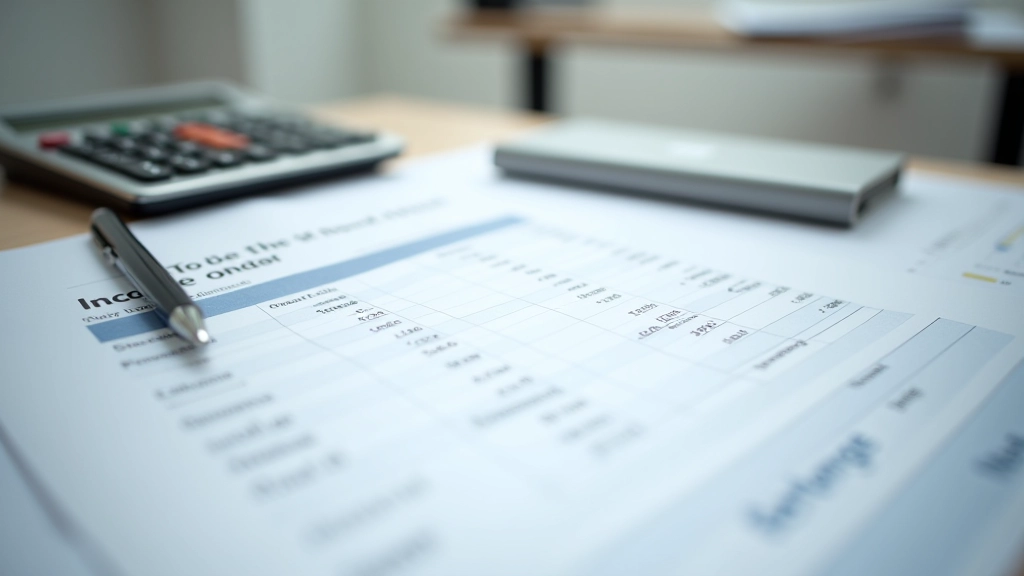 Income statement and profit analysis showing revenue growth trend lines and margin calculations
