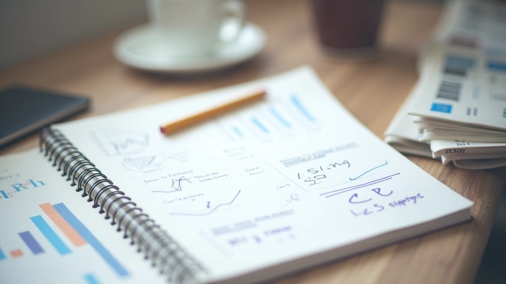 Open notebook with analytical notes and framework planning for equity evaluation